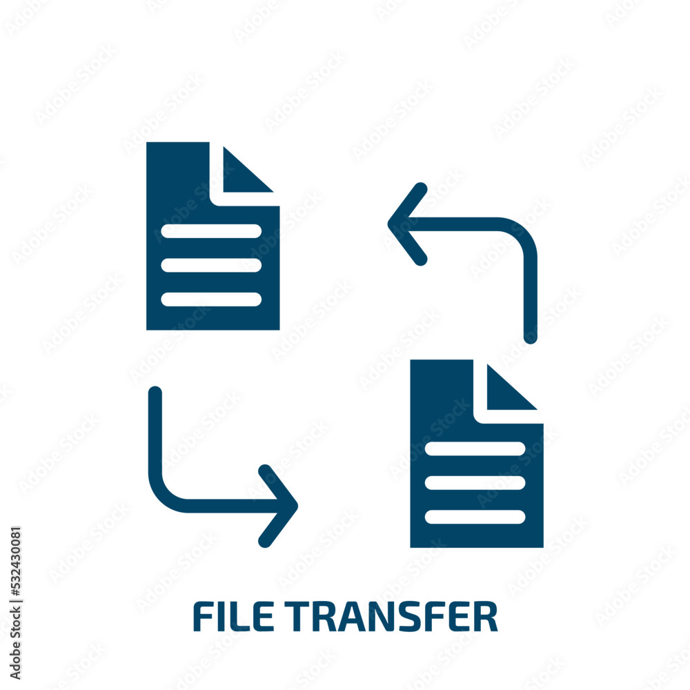 Poster file transfer icon from artificial intellegence and future technology collection. filled file transf