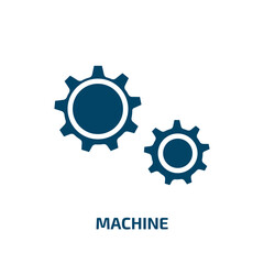 machine icon from artificial intellegence and future technology collection. Filled machine, equipment, technology glyph icons isolated on white background. Black vector machine sign, symbol for web