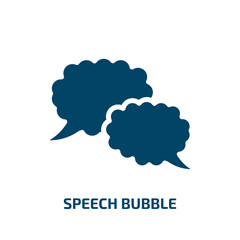speech bubble icon from artificial intellegence and future technology collection. Filled speech bubble, bubble, talk glyph icons isolated on white background. Black vector speech bubble sign, symbol