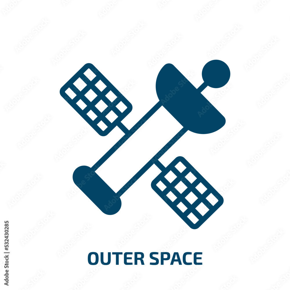 Aufkleber outer space icon from artificial intellegence and future technology collection. filled outer space, 