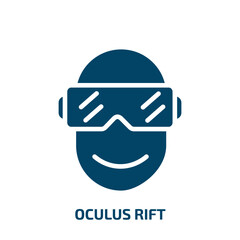 oculus rift icon from artificial intellegence and future technology collection. Filled oculus rift, virtual, oculus glyph icons isolated on white background. Black vector oculus rift sign, symbol for