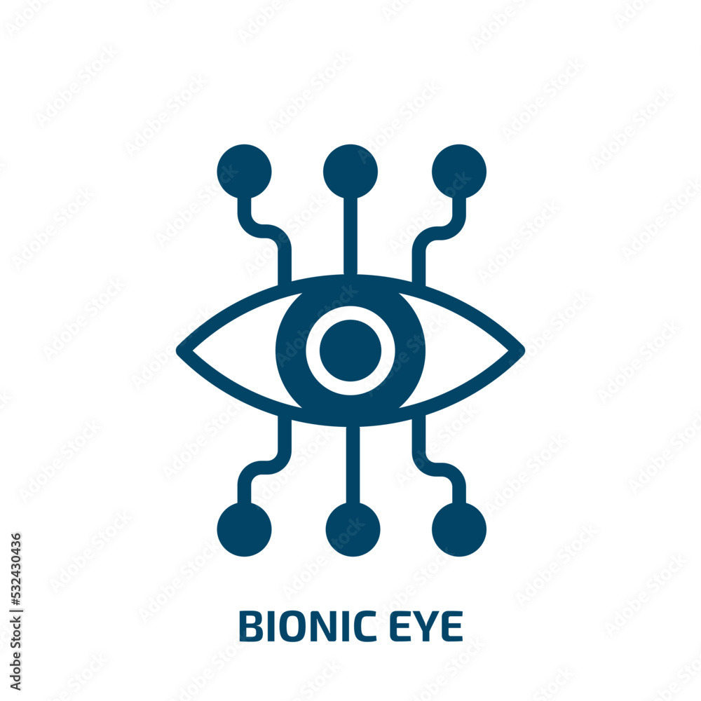 Poster bionic eye icon from artificial intellegence and future technology collection. filled bionic eye, in