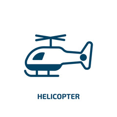 helicopter icon from army and war collection. Filled helicopter, vehicle, airplane glyph icons isolated on white background. Black vector helicopter sign, symbol for web design and mobile apps