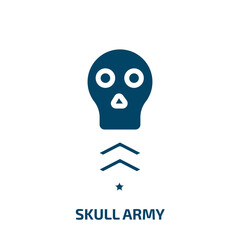 skull army icon from army and war collection. Filled skull army, army, helmet glyph icons isolated on white background. Black vector skull army sign, symbol for web design and mobile apps