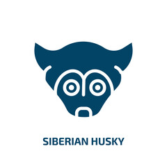 siberian husky icon from animals collection. Filled siberian husky, husky, pet glyph icons isolated on white background. Black vector siberian husky sign, symbol for web design and mobile apps