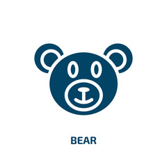 bear icon from animals collection. Filled bear, wild, cute glyph icons isolated on white background. Black vector bear sign, symbol for web design and mobile apps