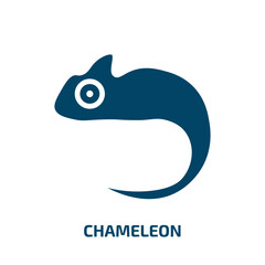 Fototapeta premium chameleon icon from animals collection. Filled chameleon, animal, wildlife glyph icons isolated on white background. Black vector chameleon sign, symbol for web design and mobile apps