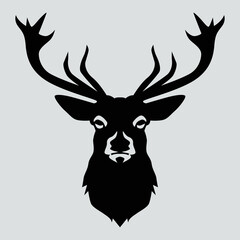 deer head silhouette, a simple illustration vector design