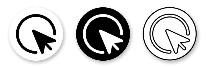 Hyperlink round flat icons collection. Set of three variants in black and white colors. Best for web, polygraphy, mobile apps and UI design.