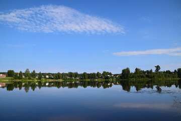 reflection of trees in water