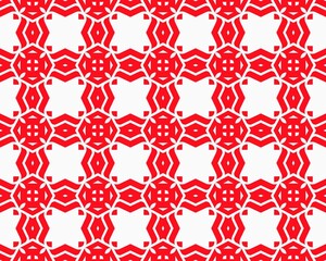 Abstract Red seamless repeat pattern flat style Ornament geometric squares design with motif BG
