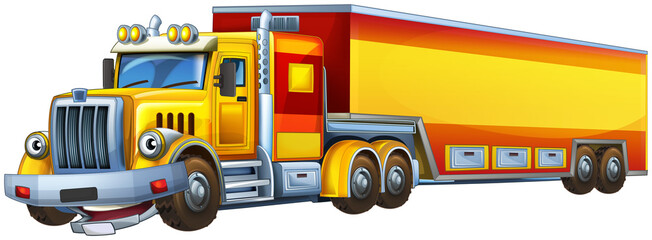 Naklejka premium cartoon scene with industrial truck car isolated illustration for children