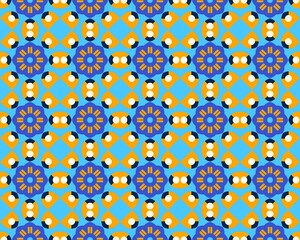 Geometric seamless abstract fabric Design with multicolor Pattern native tribal symmetrical Perfect