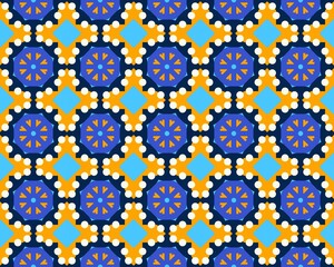 Geometric seamless abstract fabric Design with multicolor Pattern native tribal symmetrical Perfect