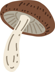 doodle freehand sketch drawing of shitake mushroom vegetable.