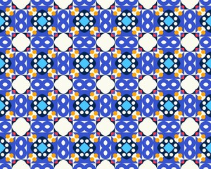 Fototapeta na wymiar Geometric seamless abstract fabric Design with multicolor Pattern native tribal symmetrical Perfect