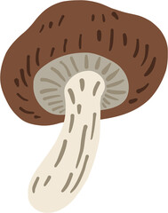 doodle freehand sketch drawing of shitake mushroom vegetable.