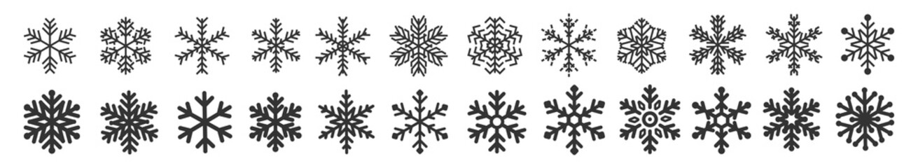 Fototapeta Mega set of Snowflakes vector icon. Icon logo snow vector icon obraz