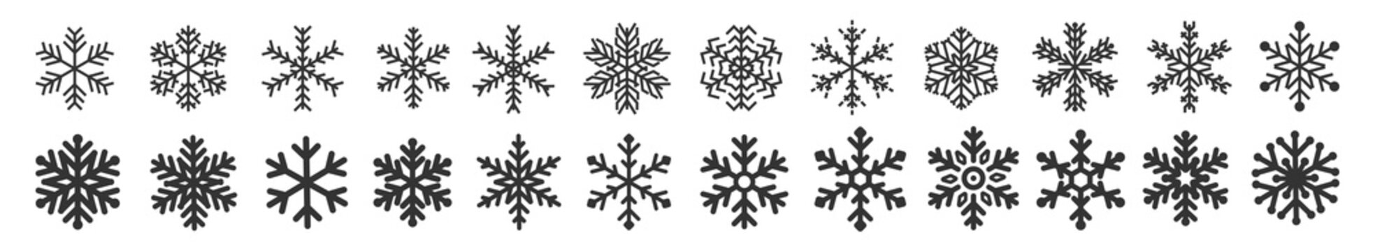 Mega set of Snowflakes vector icon. Icon logo snow vector icon