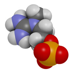 Creatinol-O-Phosphate or COP molecule, 3D rendering.
