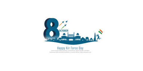 Vector illustration of Indian Air Force Day banner
