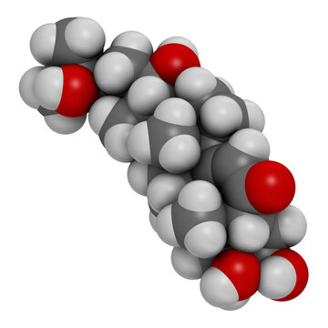 Ecdysone insect molting prohormone, 3D rendering.