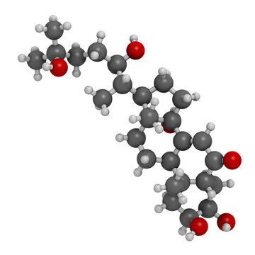Ecdysone insect molting prohormone, 3D rendering.