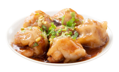 Bawan (Ba wan), Taiwanese meatball delicious street food isolated on white bakcground.