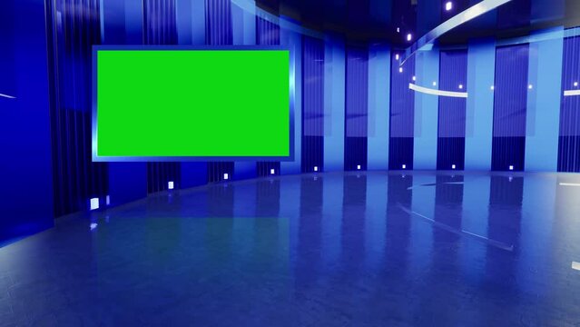 Virtual set studio for green footage