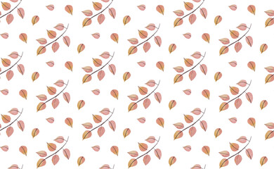 Seamless pattern of autumn falling leaves