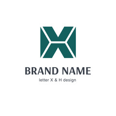 Vector logo design template. Letter X and H sign.