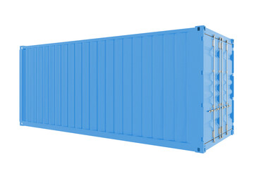 New blue cargo container isolated