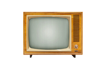 Vintage analog TV set cutout isolated