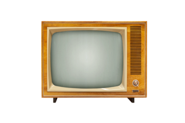 Vintage analog TV set cutout isolated