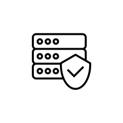 Secure line icon isolated on white background