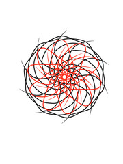 Abstract stars, pattern. Vector ornament. Graphic design elements. red black