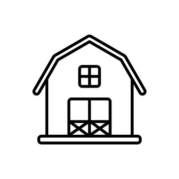 recommend clip art: Barn line icon isolated on white background