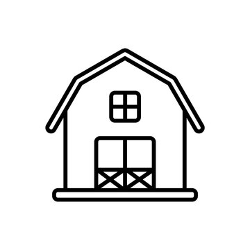 recommend clip art: Barn line icon isolated on white background