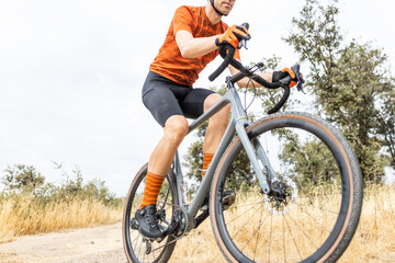 Fototapeta na wymiar gravel bike orange