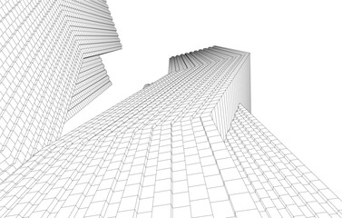 Fototapeta premium Modern architecture building vector 3d illustration