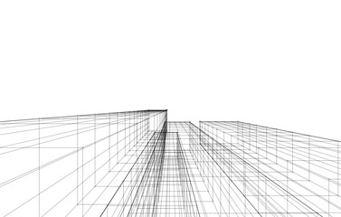 Modern architecture building vector 3d illustration