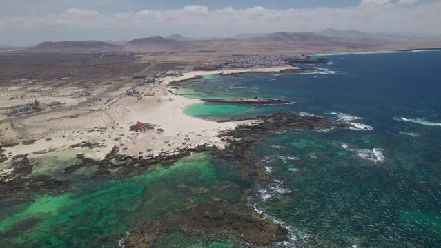 Flight over La Concha beach, Fuerteventura