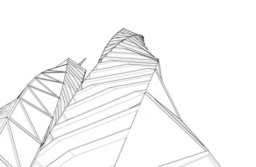 Modern architecture building vector 3d illustration