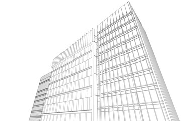 Fototapeta premium Modern architecture building vector 3d illustration