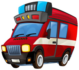 Cartoon firetruck monster truck isolated illustration for children © honeyflavour