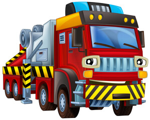 Cartoon firetruck monster truck isolated illustration for children © honeyflavour