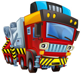 Cartoon firetruck monster truck isolated illustration for children © honeyflavour