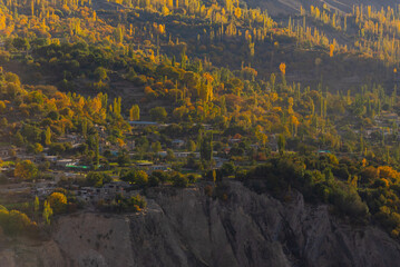 Naklejka premium Landscape of Pakistan in autumn season