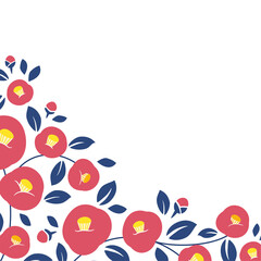 Camellia flowers background frame illustration