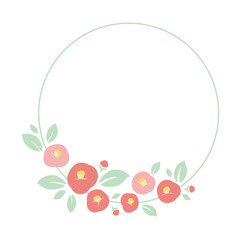 Camellia flowers background frame illustration